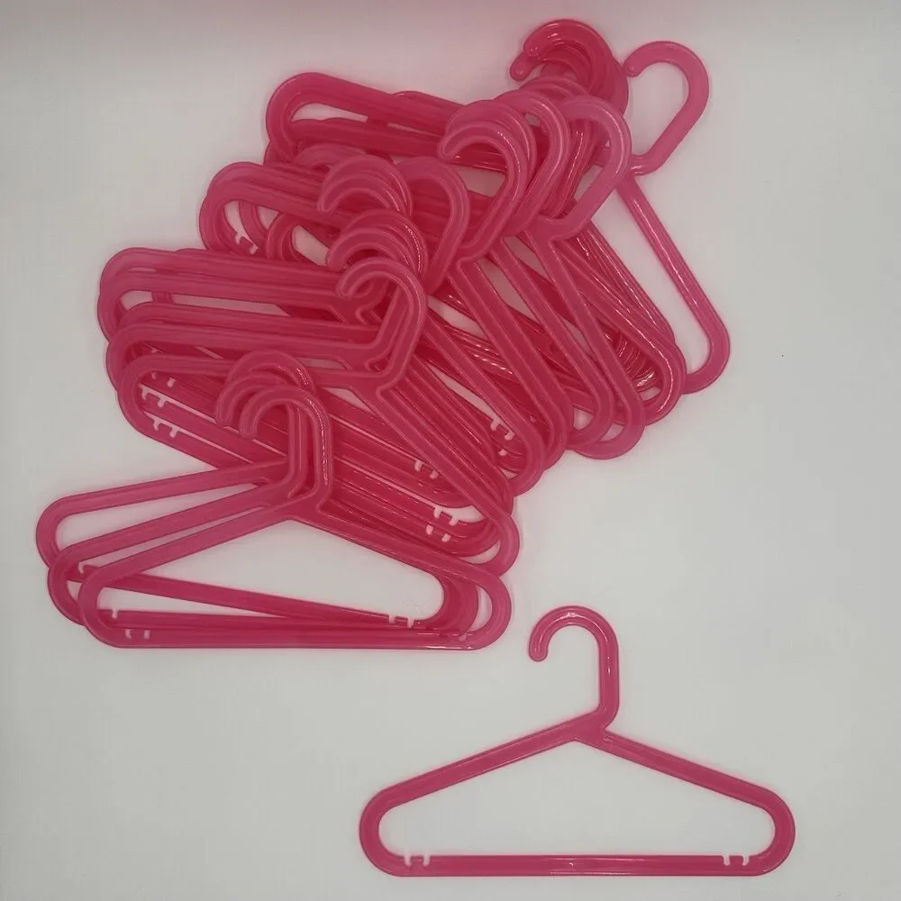 IKEA BAGIS Childrens Clothes Hangers Anna Efverlund Neon Pink Lot of 21 Vintage